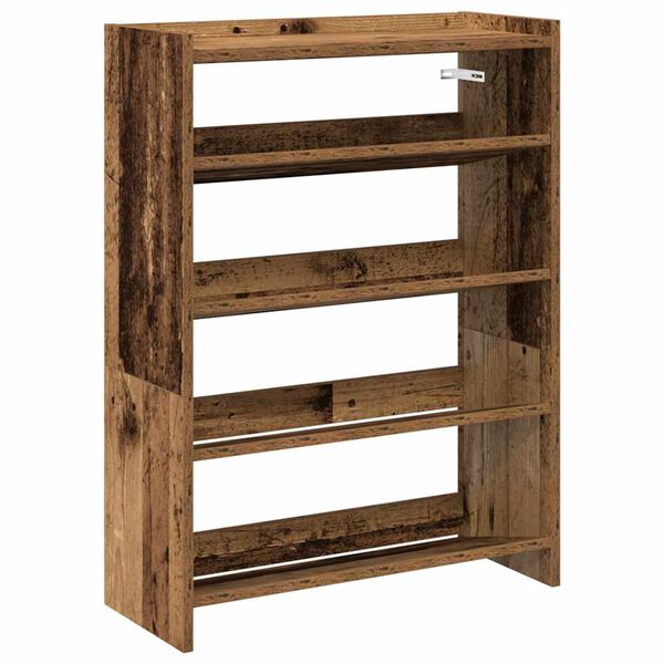 vidaXL Shoe Rack Old Wood 60x25x81 cm Engineered Wood