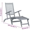vidaXL Outdoor Deck Chair with Footrest Grey Wash Solid Acacia Wood