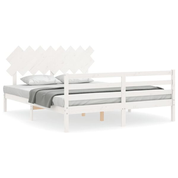 vidaXL Bed Frame without Mattress White 160x200 cm Solid Wood