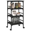 vidaXL Kitchen Trolley Black 45x35x89.5 cm Engineered Wood