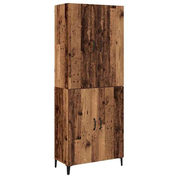 vidaXL Highboard 2 pcs Old wood Engineered Wood