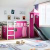 vidaXL Kids' Loft Bed with Tower Pink 80x200 cm Solid Wood Pine