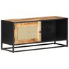 vidaXL TV Cabinet 90x30x40 cm Rough Mango Wood and Natural Cane