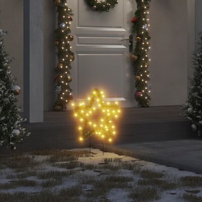 vidaXL Christmas Light Decorations with Spikes 3 pcs Star 50 LEDs 29 cm