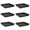 vidaXL Square Flower Tray 6 pcs Black 18 x 18 x 2 cm Plastic