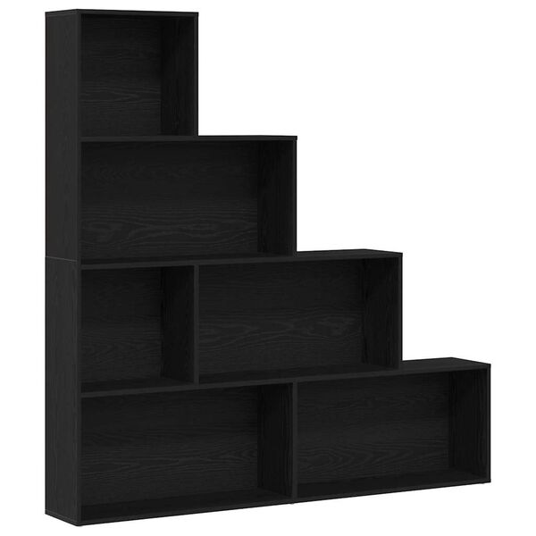 vidaXL Book Cabinet Black Oak 155 x 24 x 160 cm Engineered Wood