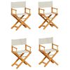 vidaXL 4 Piece Folding Chairs Cream White Fabric