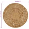 vidaXL Area Rug Hand-braided Jute 120 cm Round