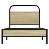 vidaXL Bed Frame without Mattress 75x190 cm Small Single Sonoma Oak Engineered Wood