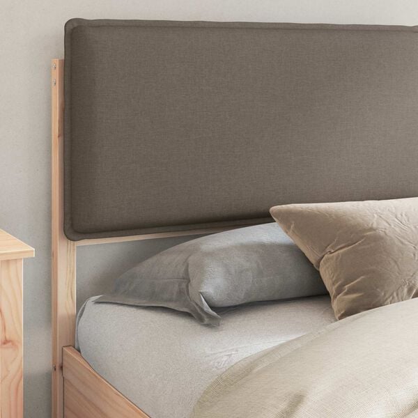 vidaXL Bed Frame with Upholstered Headboard Taupe 180 x 200 cm