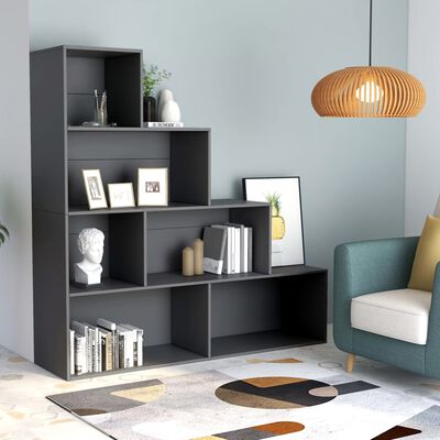 vidaXL Book Cabinet/Room Divider Grey 155x24x160 cm Engineered Wood