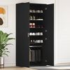 vidaXL Shoe Cabinet with Shelf Black 80 x 39 x 178 cm Engineered Wood