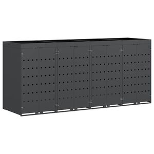 vidaXL Wheelie Bin Storage for 4 Bins Anthracite 272 x 77.5 x 121.5 cm