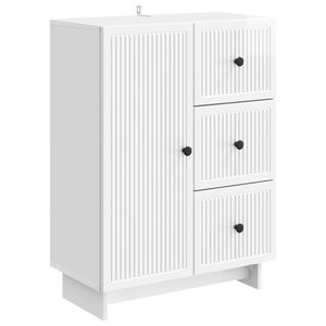 vidaXL Sideboard High Gloss White 66 x 34.5 x 90 cm Engineered Wood