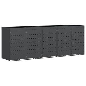 vidaXL Wheelie Bin Storage for 5 Bins Anthracite 340 x 77.5 x 121.5 cm