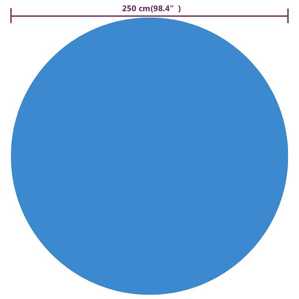 vidaXL Floating Round PE Solar Pool Film 250 cm Blue