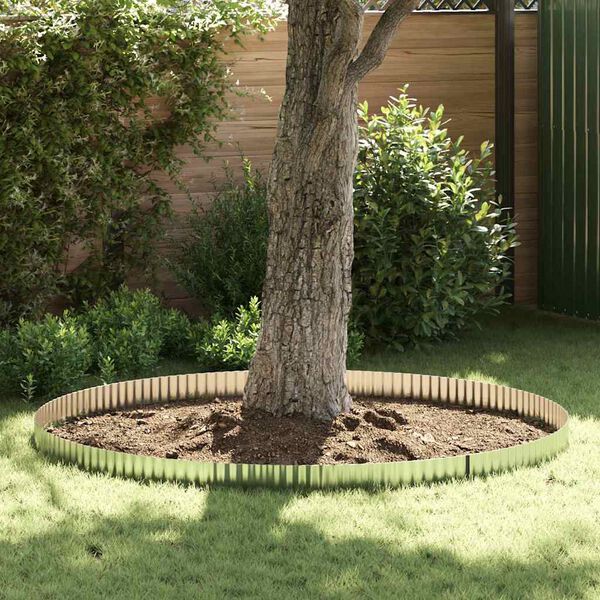 vidaxl Lawn Edging Grey 15 x 1000 cm Steel