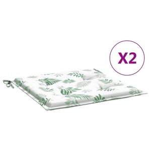 vidaXL Garden Chair Cushions 2 pcs Leaf Pattern 40x40x4 cm Fabric