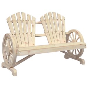 vidaXL Garden Adirondack Chair 2-Seater Solid Wood Fir