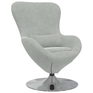 vidaXL Egg Chair Light Grey 63 x 73 x 90 cm Velvet