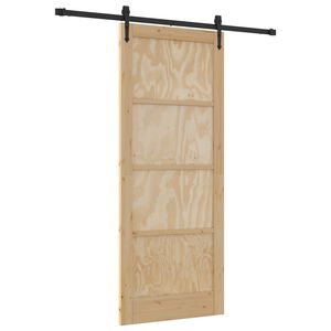 vidaXL Sliding Door ORKDAL Natural and Black 86 x 211 cm