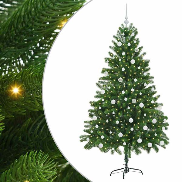 vidaXL Christmas Tree with 300 LEDs with Stand Green 180 cm PE