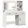 vidaXL Dressing Table with Mirror Lights 2 pcs White Engineered Wood