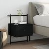 vidaXL Bedside Cabinet Wall-mounted Black 35x30x51 cm Engineered Wood