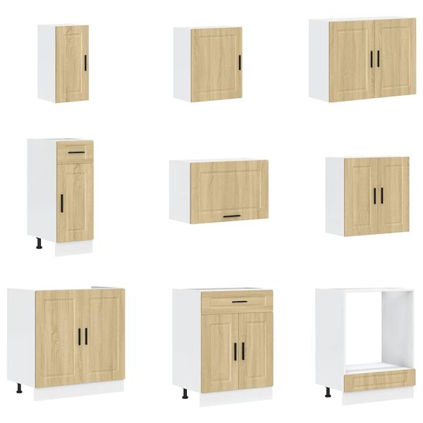 vidaXL 14 Piece Kitchen Cabinet Set Porto Sonoma Oak Engineered Wood