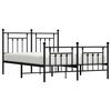 vidaXL Metal Bed Frame without Mattress with Footboard Black 140x200cm