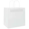 vidaXL Paper Bags 50 pcs with Handles White 26x17x25 cm