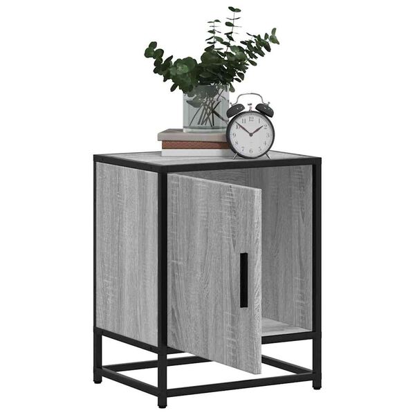 vidaXL Bedside Cabinets 2 pcs Grey Sonoma 40x31x50 cm Engineered Wood and Metal