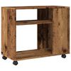 vidaXL Side Table with Wheels Old Wood 70x35x60 cm Engineered Wood