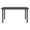 vidaXL Garden Dining Table Black 150x80x74 cm Steel and Glass