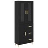 vidaXL Highboard Black Oak 34.5 x 34 x 180 cm Engineered Wood