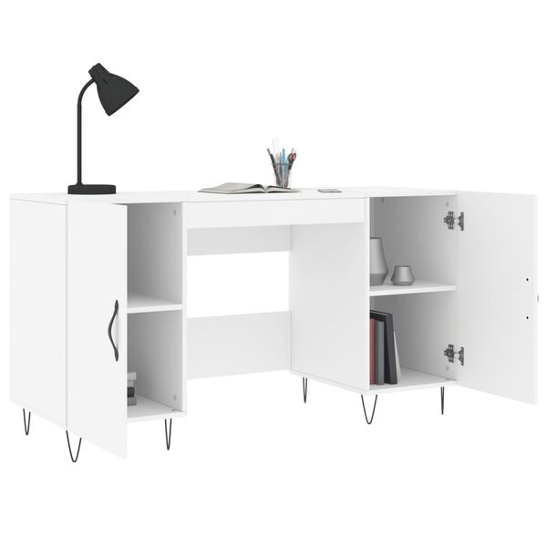 vidaXL Desk White 140x50x75 cm Engineered Wood