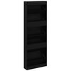 vidaXL Shoe Cabinet Black 59x17x169 cm Engineered Wood