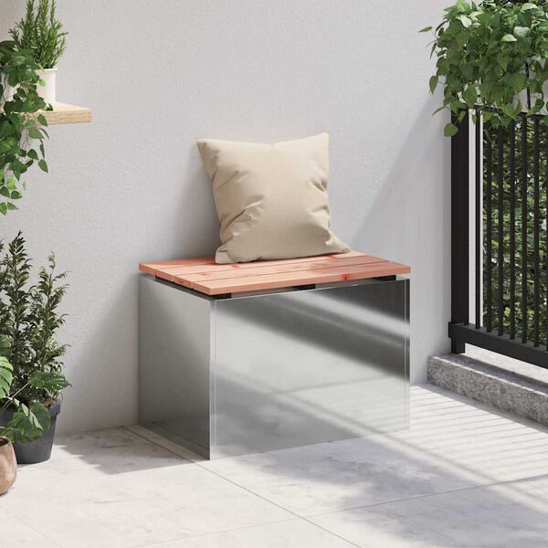 vidaXL Garden Bench Silver 60 x 40 x 43 cm Galvanised steel