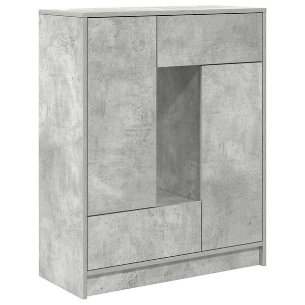vidaXL Sideboard with Drawers and Doors Concrete Grey 73x31x90 cm