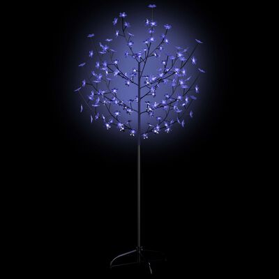 vidaXL Christmas Tree 120 LEDs Blue Light Cherry Blossom 150 cm