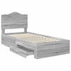 vidaXL Bed Frame with Drawer Grey Sonoma 100 x 200 cm Engineered Wood