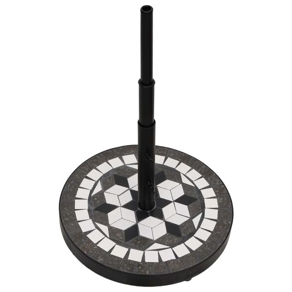vidaXL Parasol Base Black and White Round 12 kg