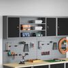 vidaXL Tool Cabinet with Shelf Black and Grey 150 x 20 x 55 cm