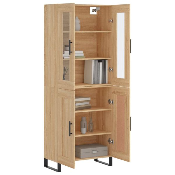 vidaXL Highboard Sonoma Oak 69.5x34x180 cm Engineered Wood