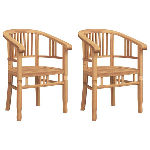 vidaXL Chair 2 pcs Brown 63 x 58 x 89 cm Solid Teak Wood