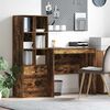 vidaXL Desk with Drawer 2 pcs Smoked Oak