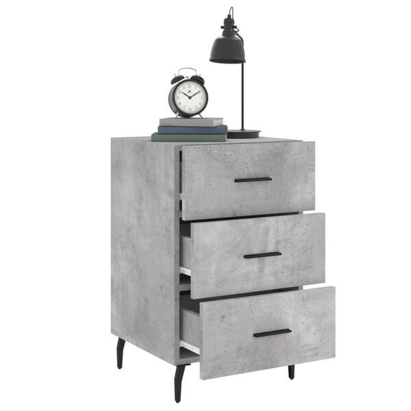 vidaXL Bedside Cabinet Concrete Grey 40x40x66 cm Engineered Wood