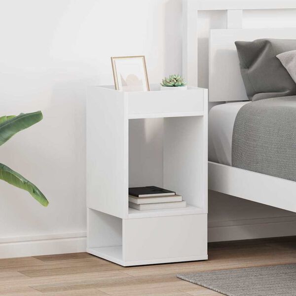 vidaXL End Table 2 pcs White 30 x 30 x 56 cm Engineered Wood