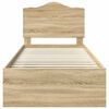 vidaXL Bed Frame with Headboard Sonoma Oak 75 x 190 cm Solid Pine Wood