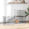 vidaXL 20-Panel Pet Cage with Door Black 35x35 cm Steel